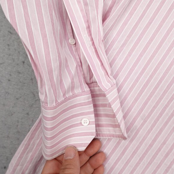 Gucci Shirt Men Large 16/41 Pink White Stripes Button Up Long Sleeve Dress Shir - Picture 5 of 13